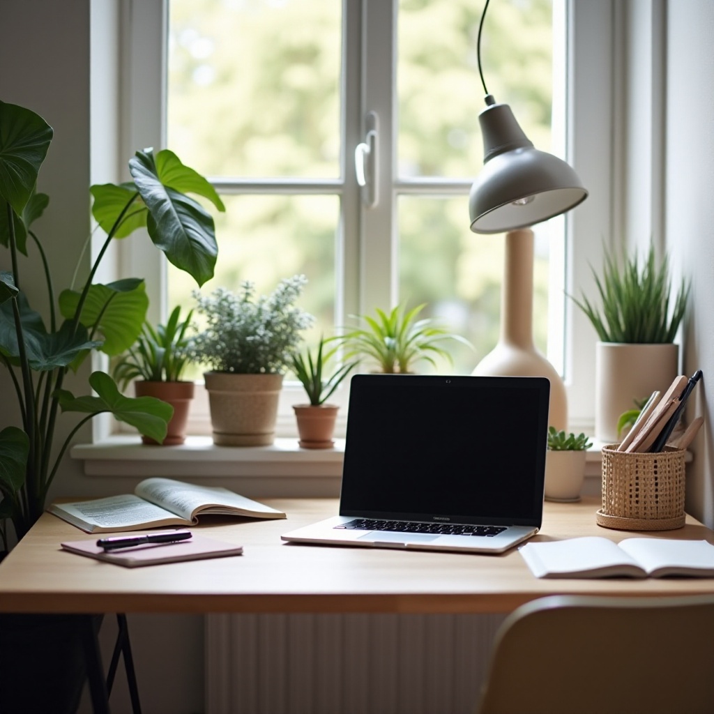 idee di scrivania con laptop