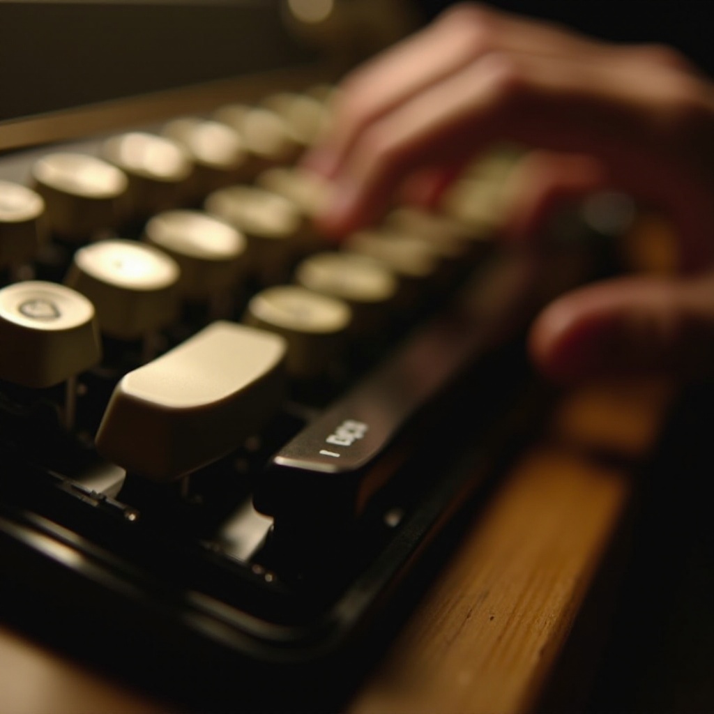 kirjoituskoneen ääntä muistuttava näppäimistö